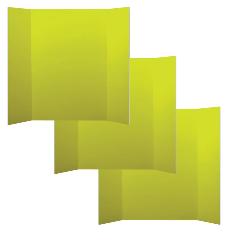 Flipside Products لوحات عرض فوم من فليبسايد 36 بوصة × 48 بوصة للعروض التقديمية، والمعارض العلمية، ومشاريع المدارس، وعروض الفعاليات، ولوحات الصور القابلة للطي - أصفر - عبوة 3 - Image 1